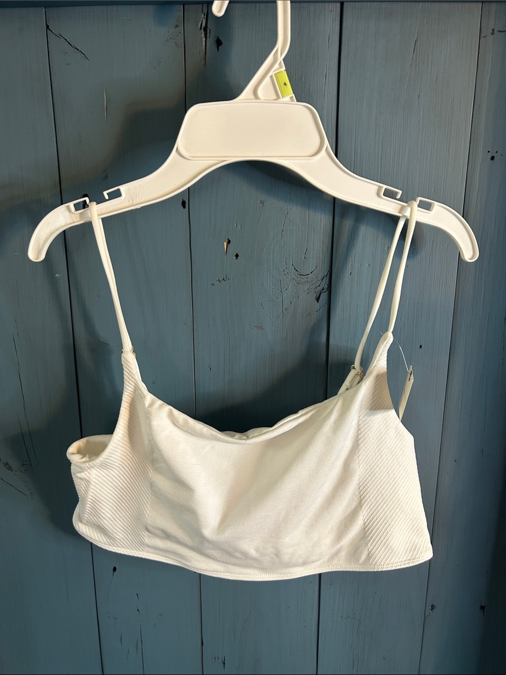 Anthropologie Ivory Ribbed LyreBird Bralette | Size L/XL - New $26